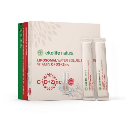 Ekolife natura liposomski C+D+Cink, 21 vrečk po 5 g