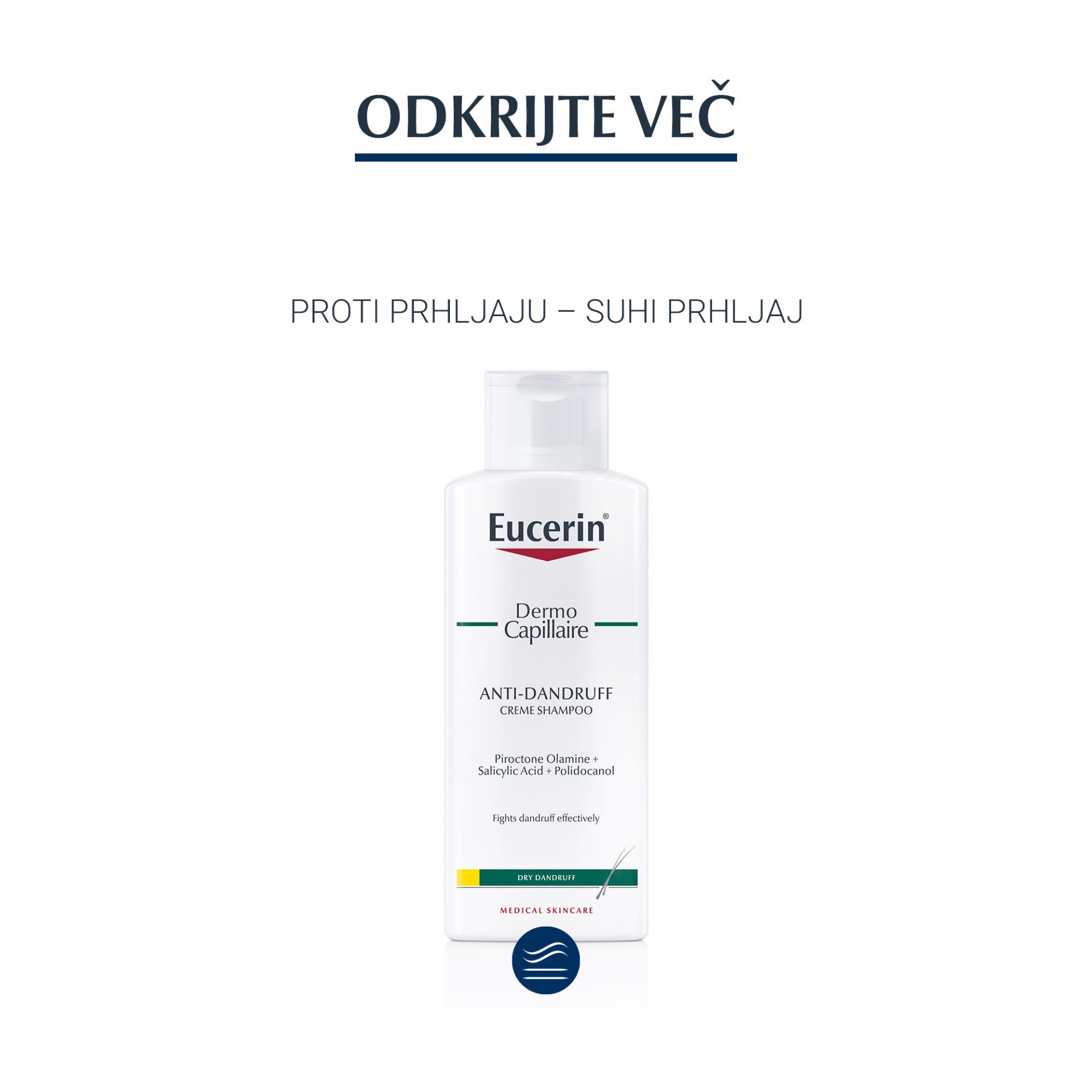 Eucerin DermoCapillaire šampon proti prhljaju – mastni prhljaj, 250 ml