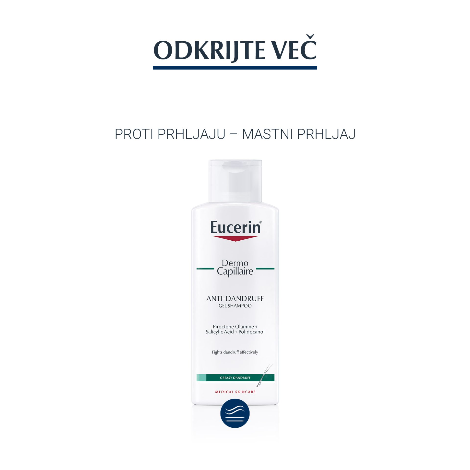 Eucerin DermoCapillaire šampon proti prhljaju – suhi prhljaj, 250 ml