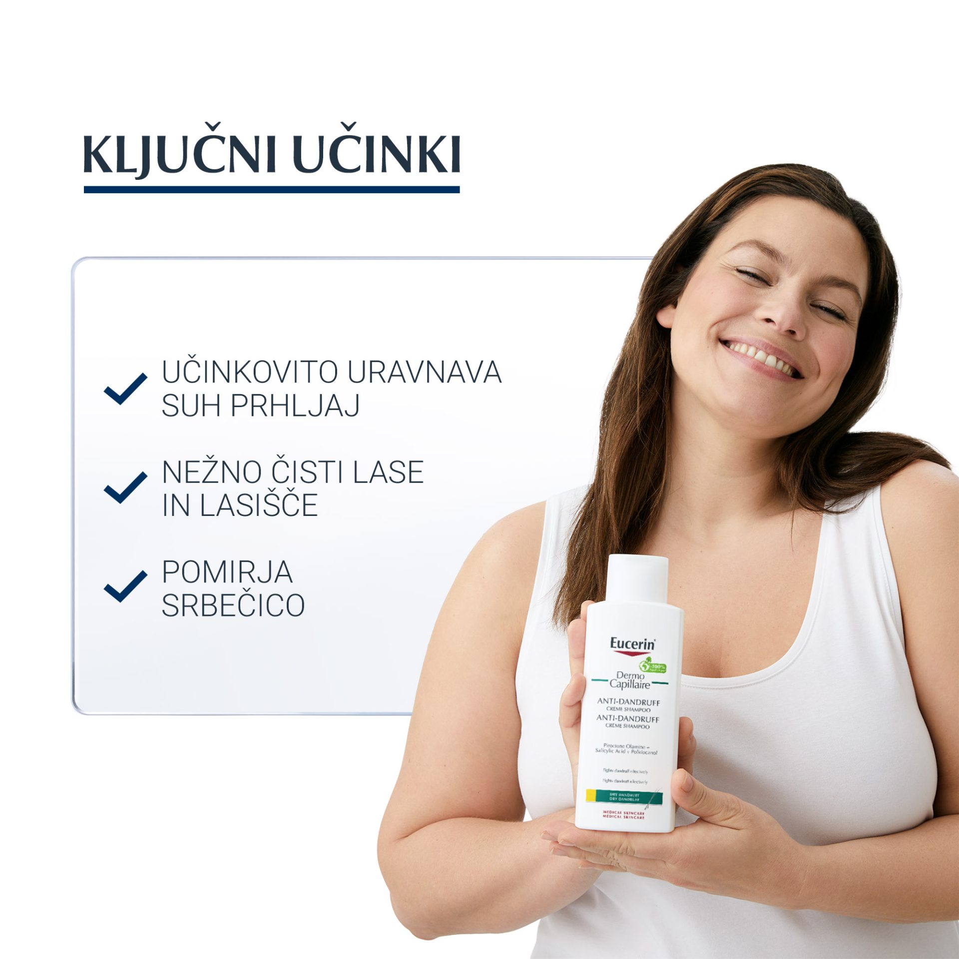 Eucerin DermoCapillaire šampon proti prhljaju – suhi prhljaj, 250 ml