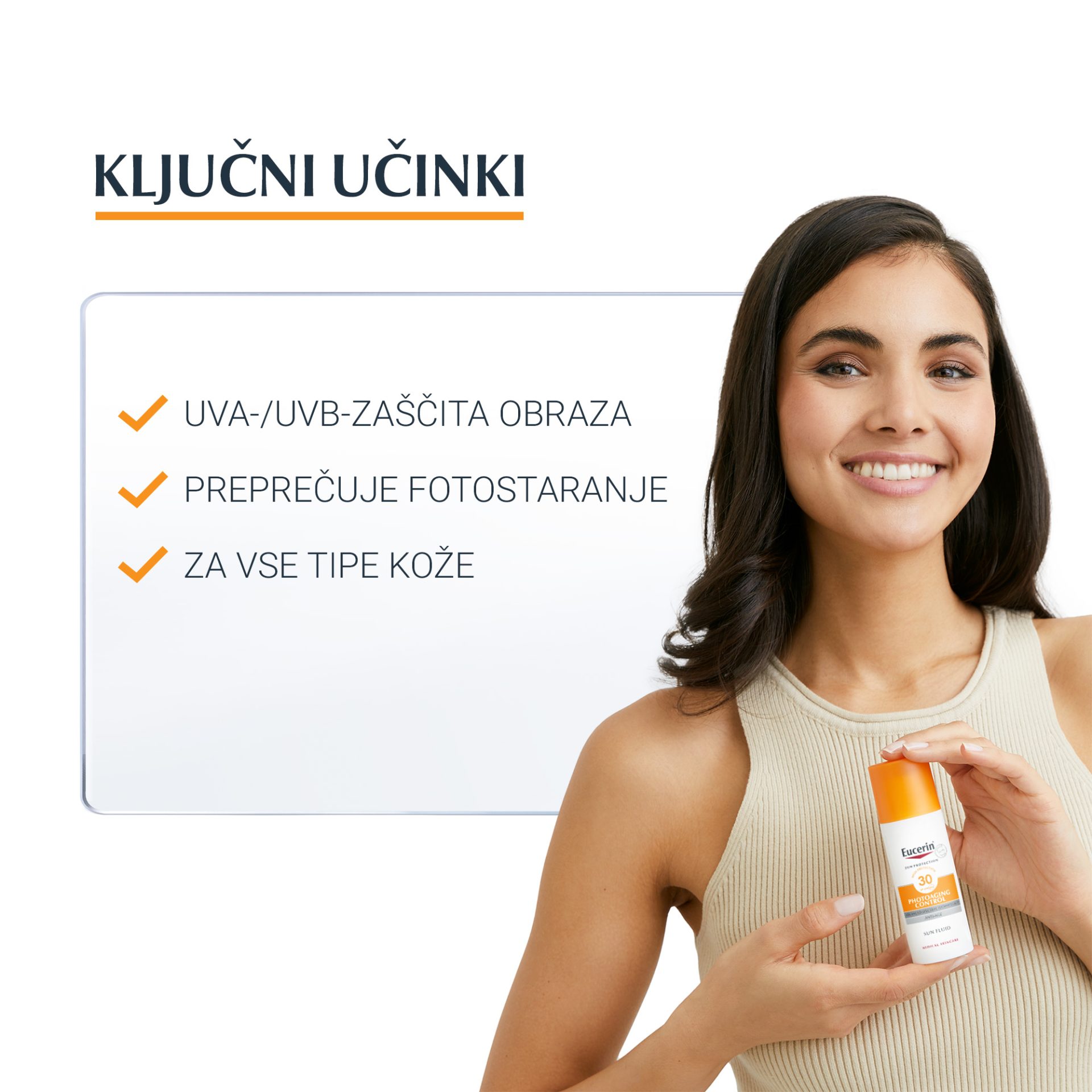 Eucerin Sun Photoaging Control fluid za zaščito obraza pred soncem ZF 30, 50 ml