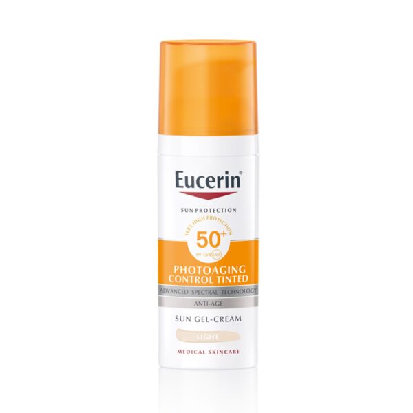 Eucerin Sun Photoaging Control obarvan kremni gel za zaščito obraza pred soncem ZF 50+ light, 50 ml
