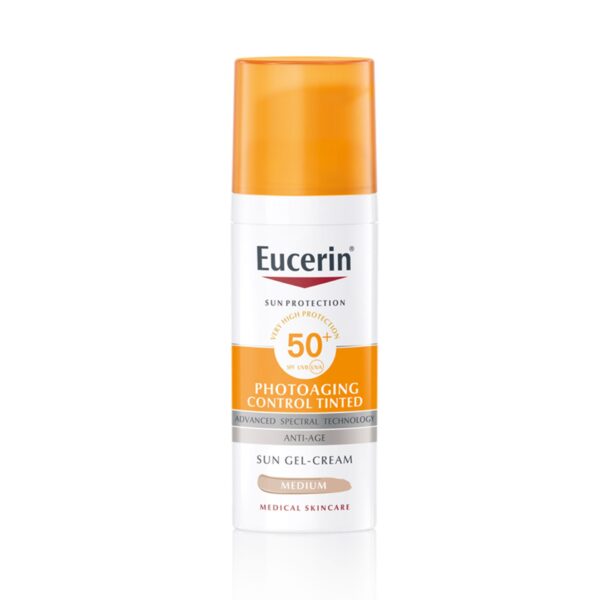 Eucerin Sun Photoaging Control obarvan kremni gel za zaščito obraza pred soncem ZF 50+ medium, 50 ml