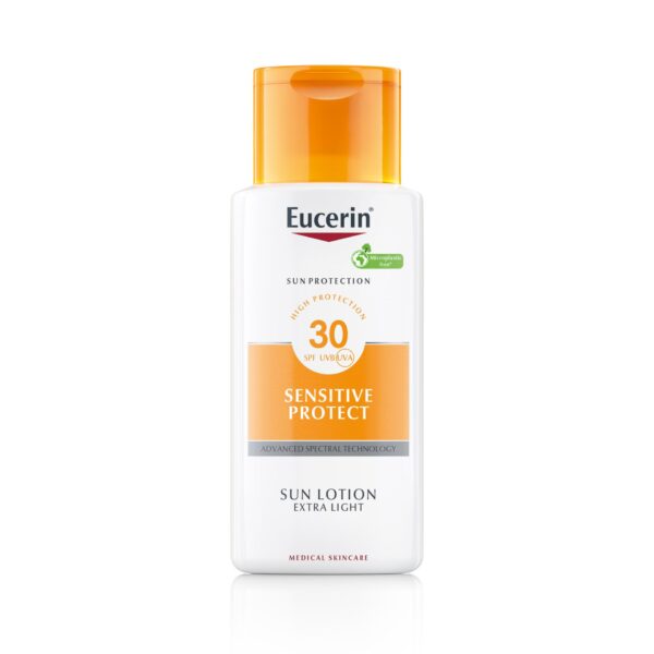 Eucerin Sun Sensitive Protect ekstra lahek losjon za zaščito pred soncem ZF 30, 150 ml