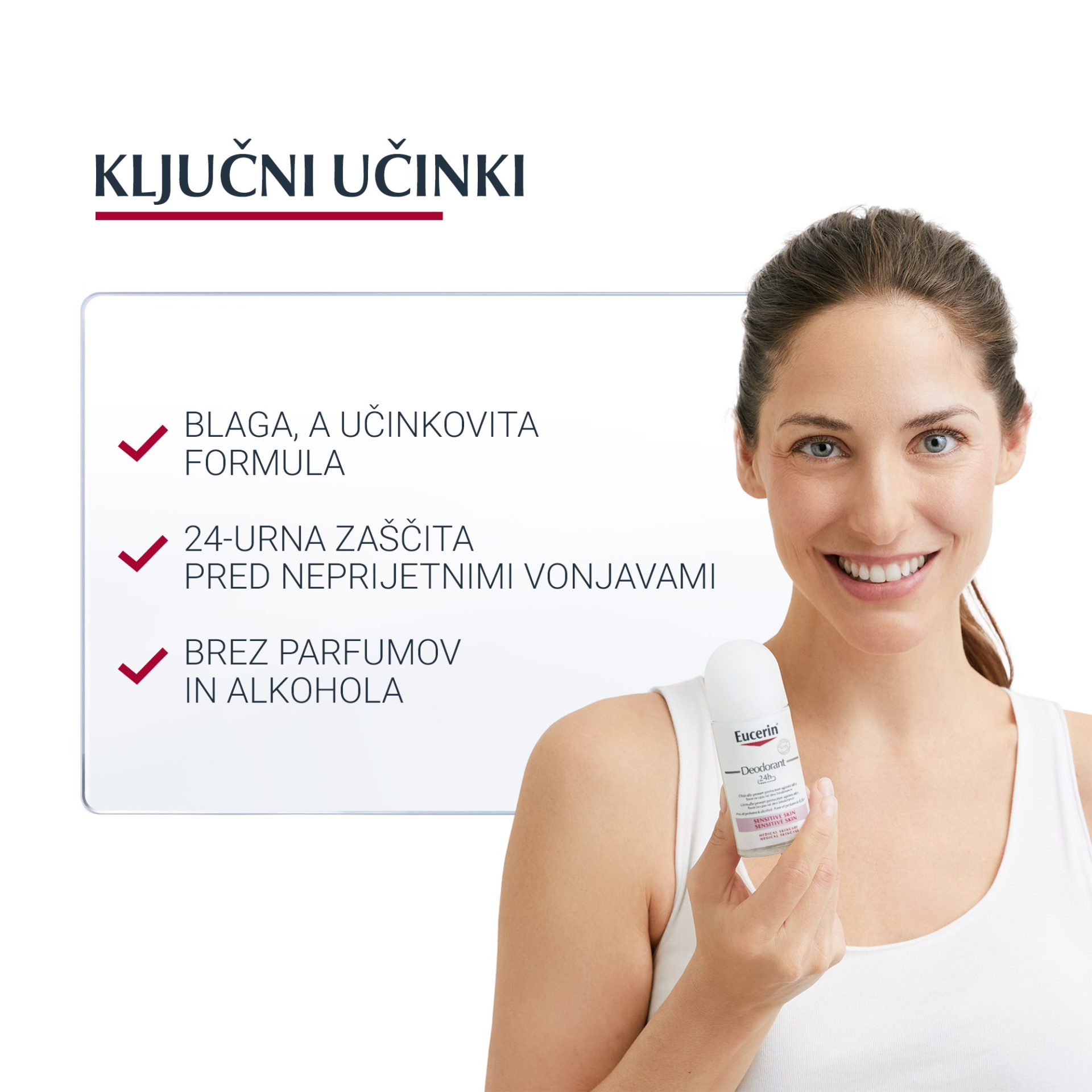 Eucerin Sensitive dezodorant 24h roll-on za občutljivo kožo, 50 ml