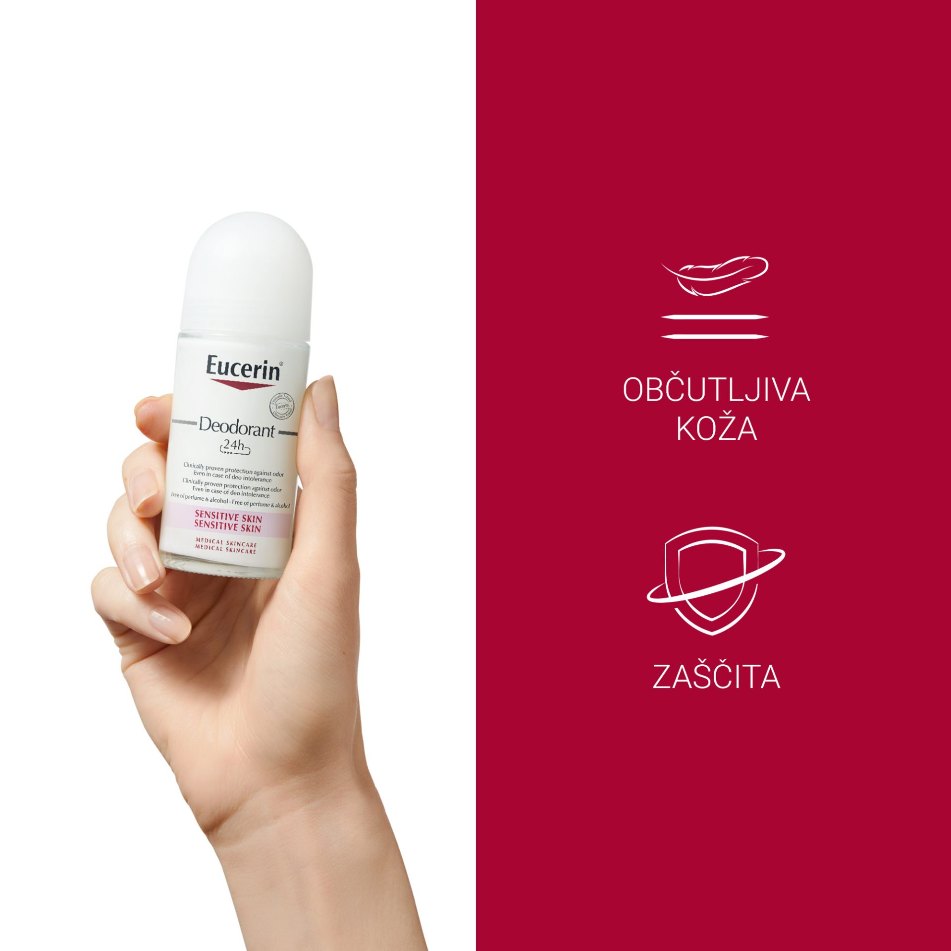 Eucerin Sensitive dezodorant 24h roll-on za občutljivo kožo, 50 ml