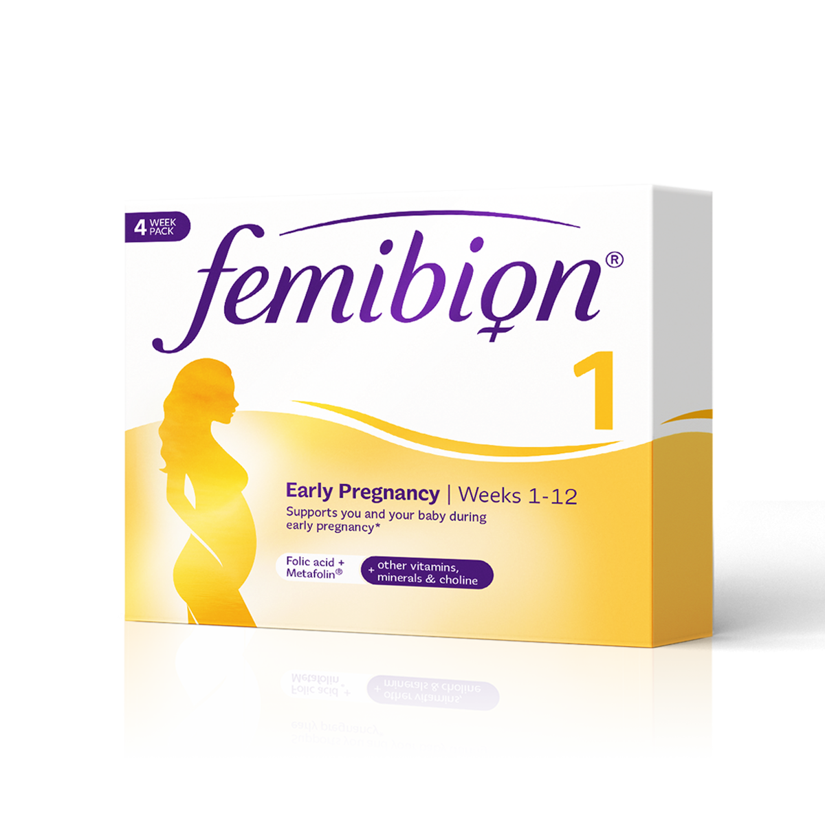 Femibion 1 tablete za podporo v nosečnosti do 12. tedna, 28 tablet