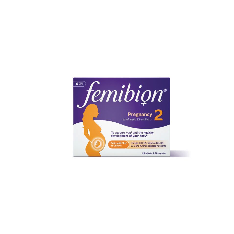 Femibion 2 za nosečnost od 13. tedna do poroda, 28 tablet + 28 kapsul