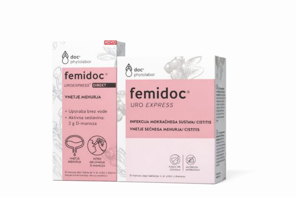 Femidoc Uro Express paket: Femidoc Direkt (10 vrečk po 2 g) + Femidoc Uro Express (14 vrečk po 2 g)