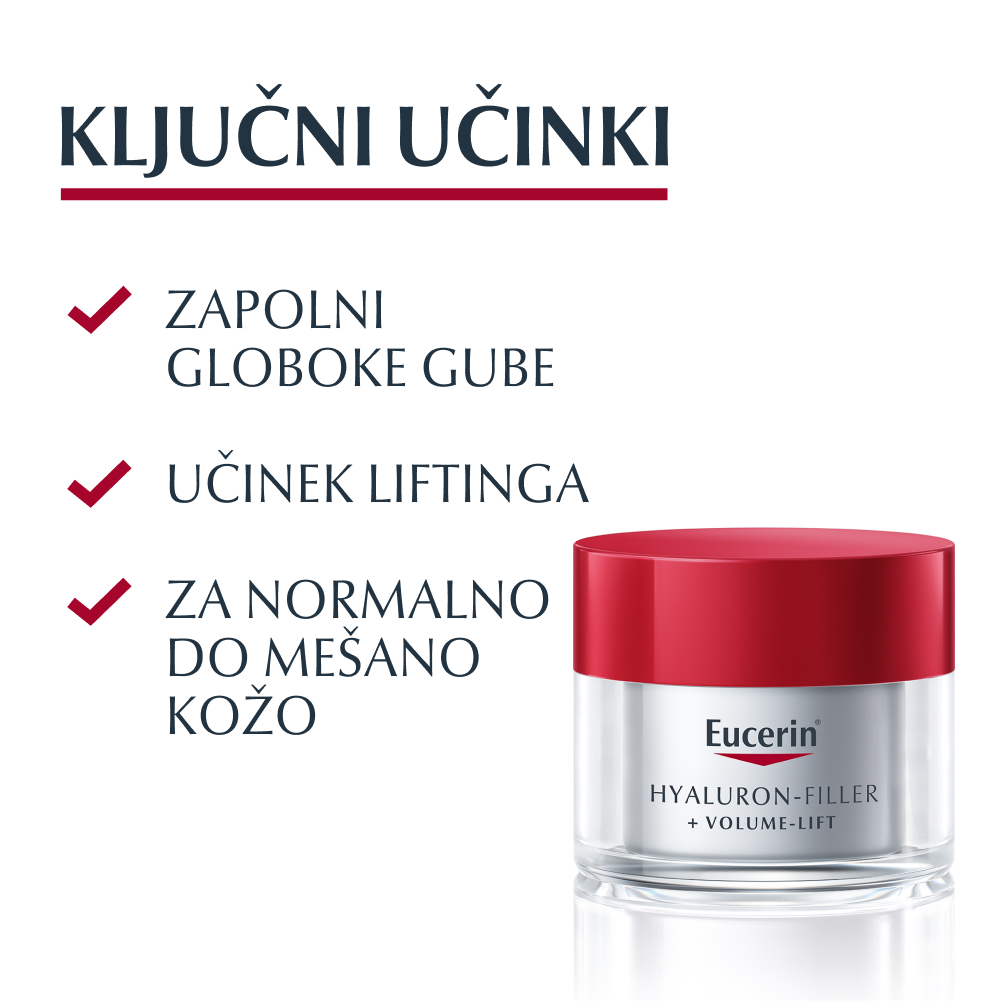 Eucerin Hyaluron-Filler+Volume-Lift dnevna krema za normalno do mešano kožo, 50 ml