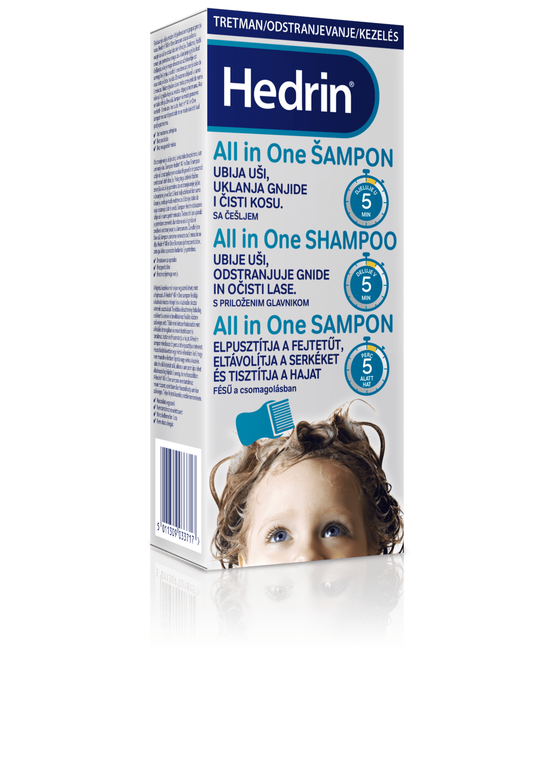 Hedrin All in One šampon za odstranjevanje uši in gnid, 200 ml
