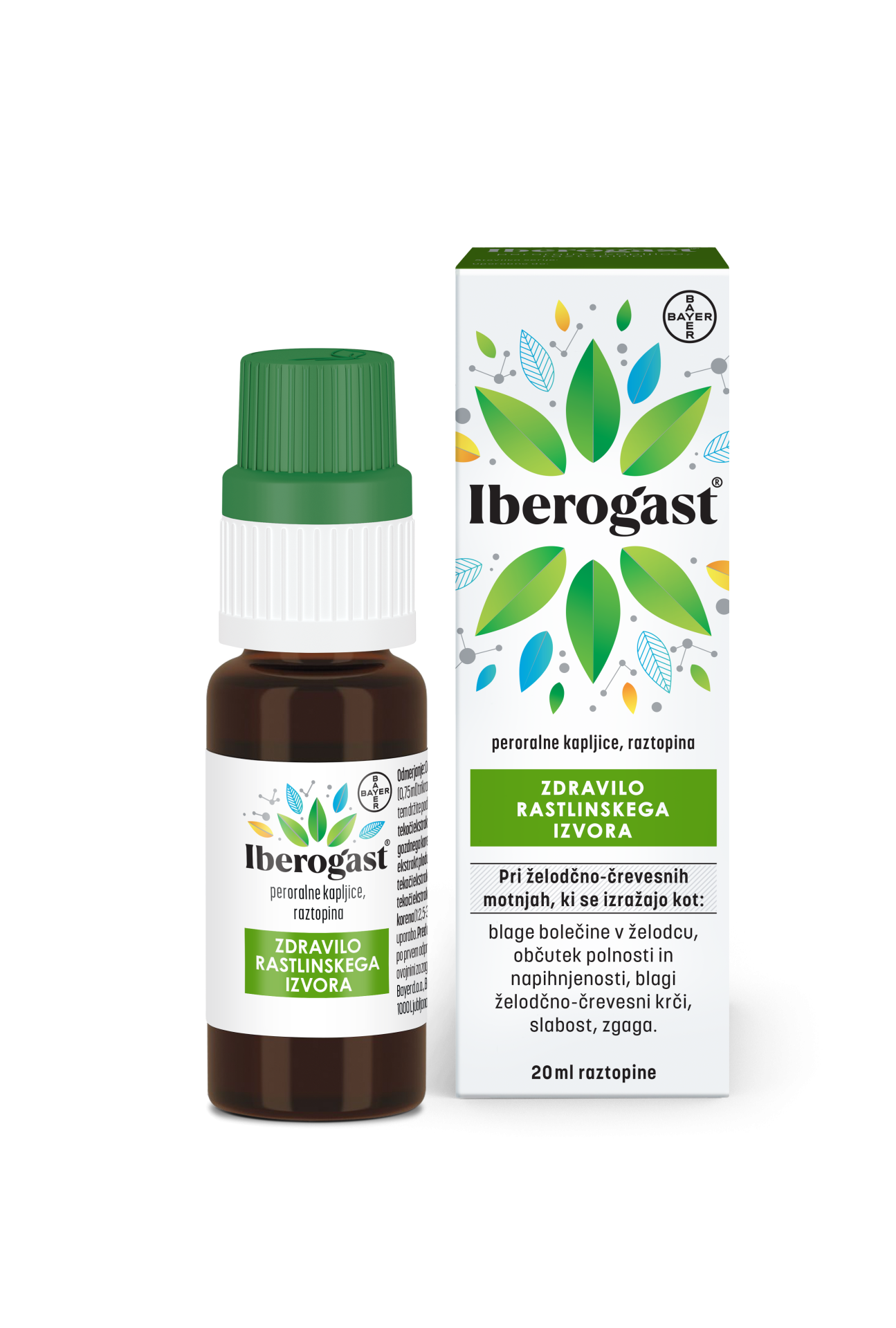 Iberogast peroralne kapljice, raztopina, 20 ml