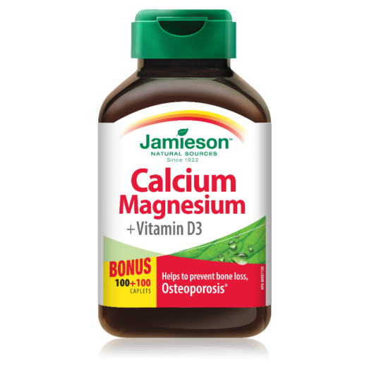 Jamieson Kalcij, Magnezij in Vitamin D3, 200 tablet