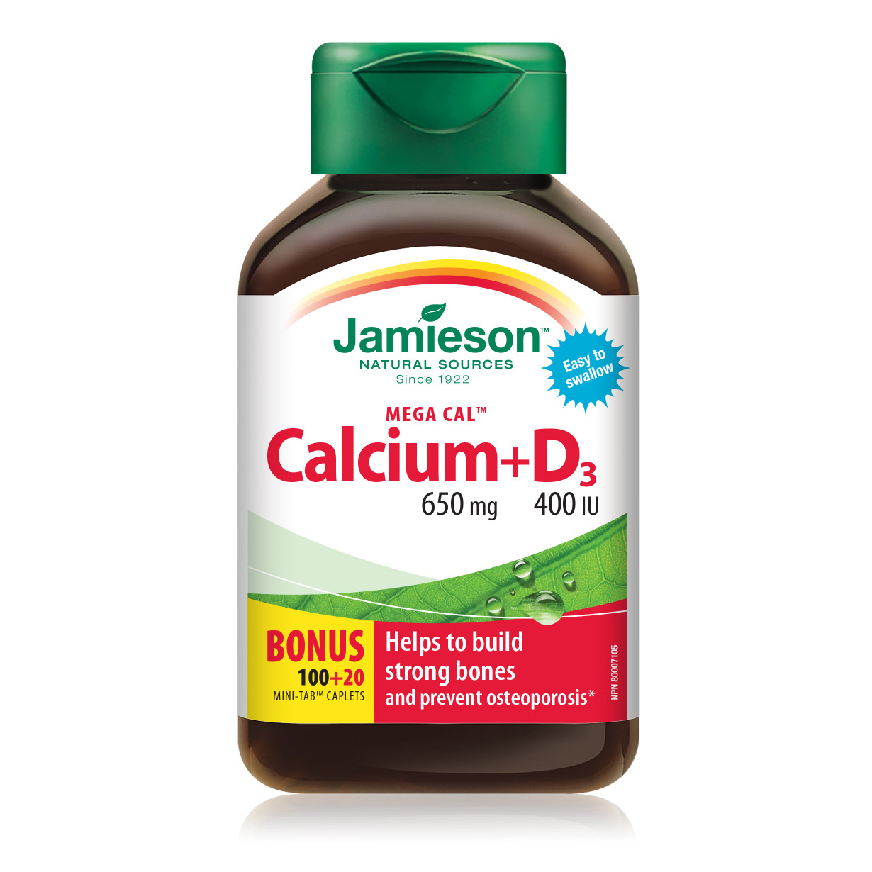 Jamieson Mega Kalcij 650 mg+ Vitamin D3 400 IE, 120 tablet