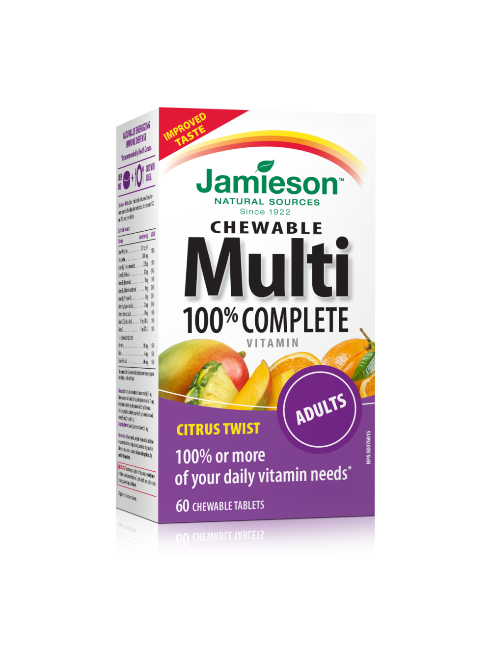 Jamieson Multivitamini in minerali za odrasle žvečljive tablete, 60 tablet