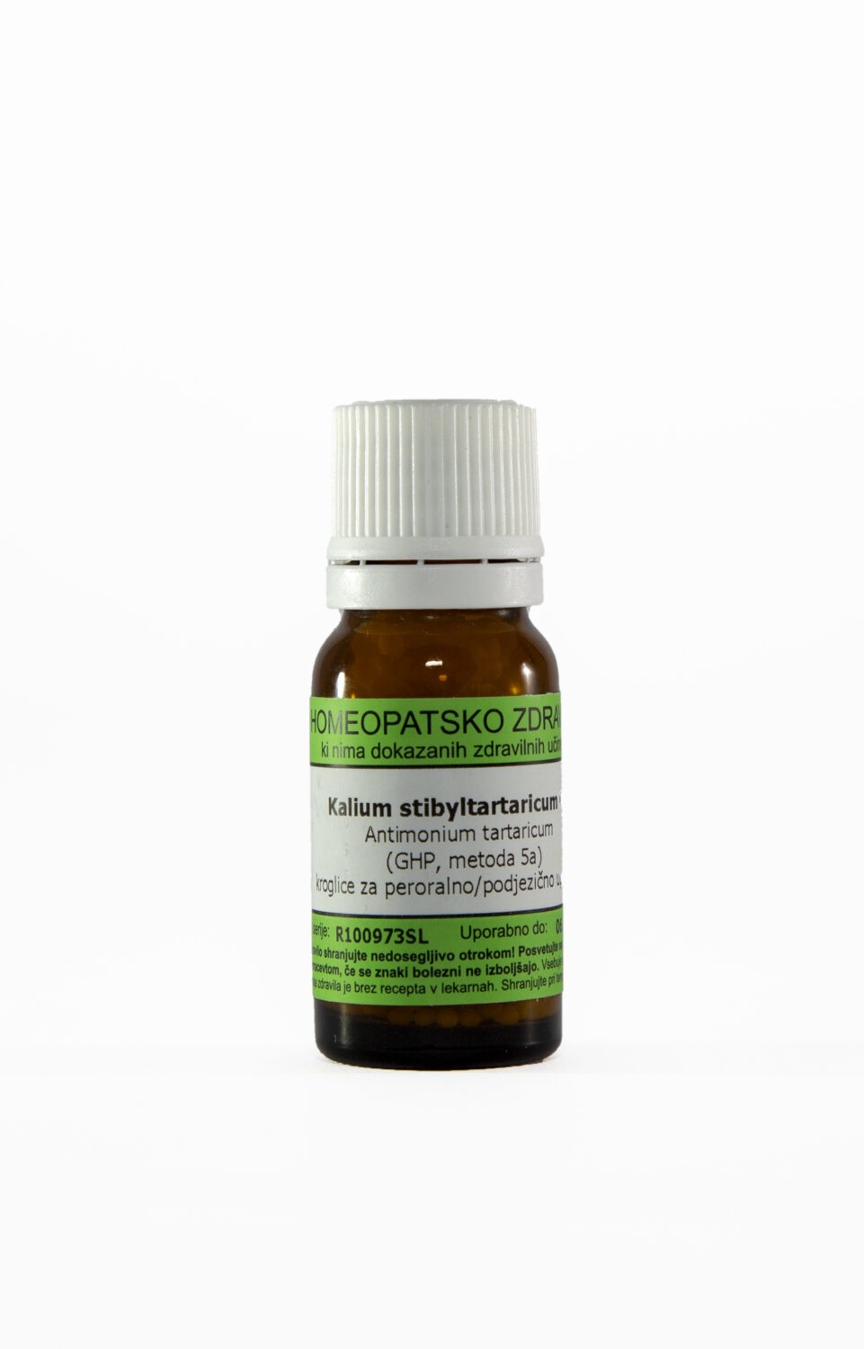 Kalium stibyltartaricum C200 homeopatske kroglice, 1 g