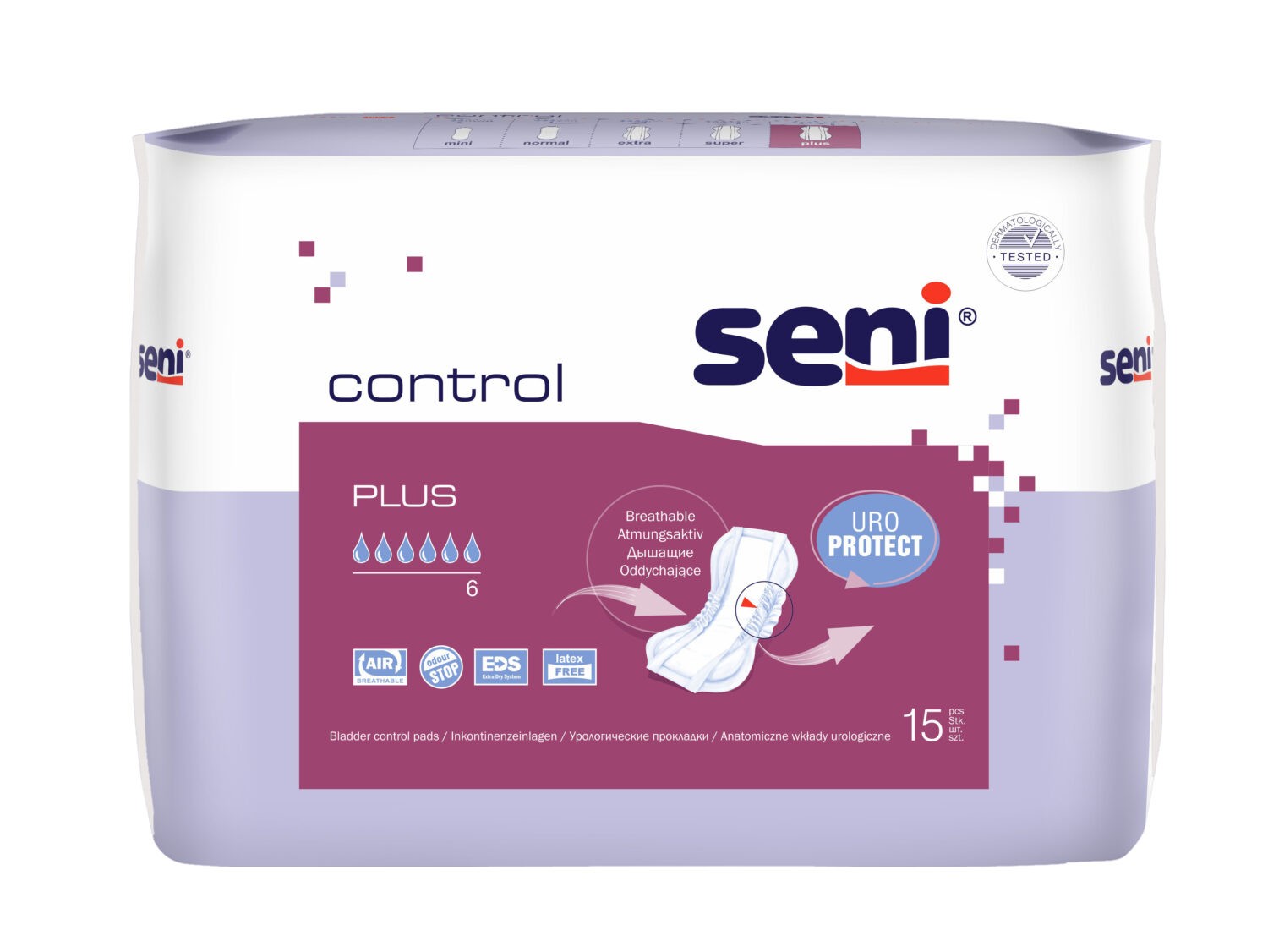Seni Control Plus predloge za inkontinenco, 15 predlog