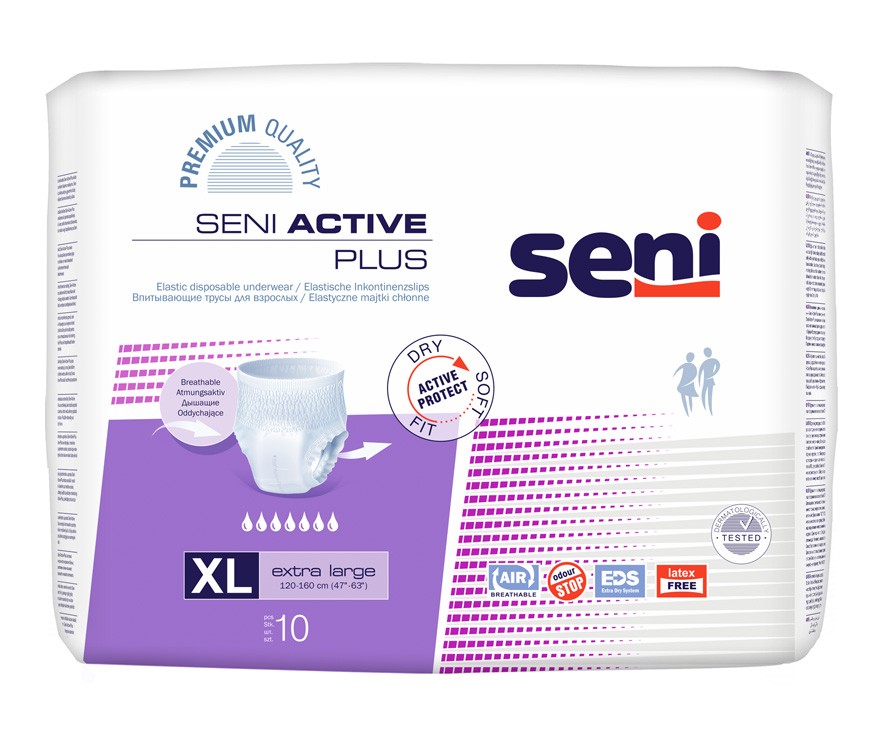 Seni Active Plus mobilne hlačke za inkontinenco – Extra Large, 10 mobilnih hlačk