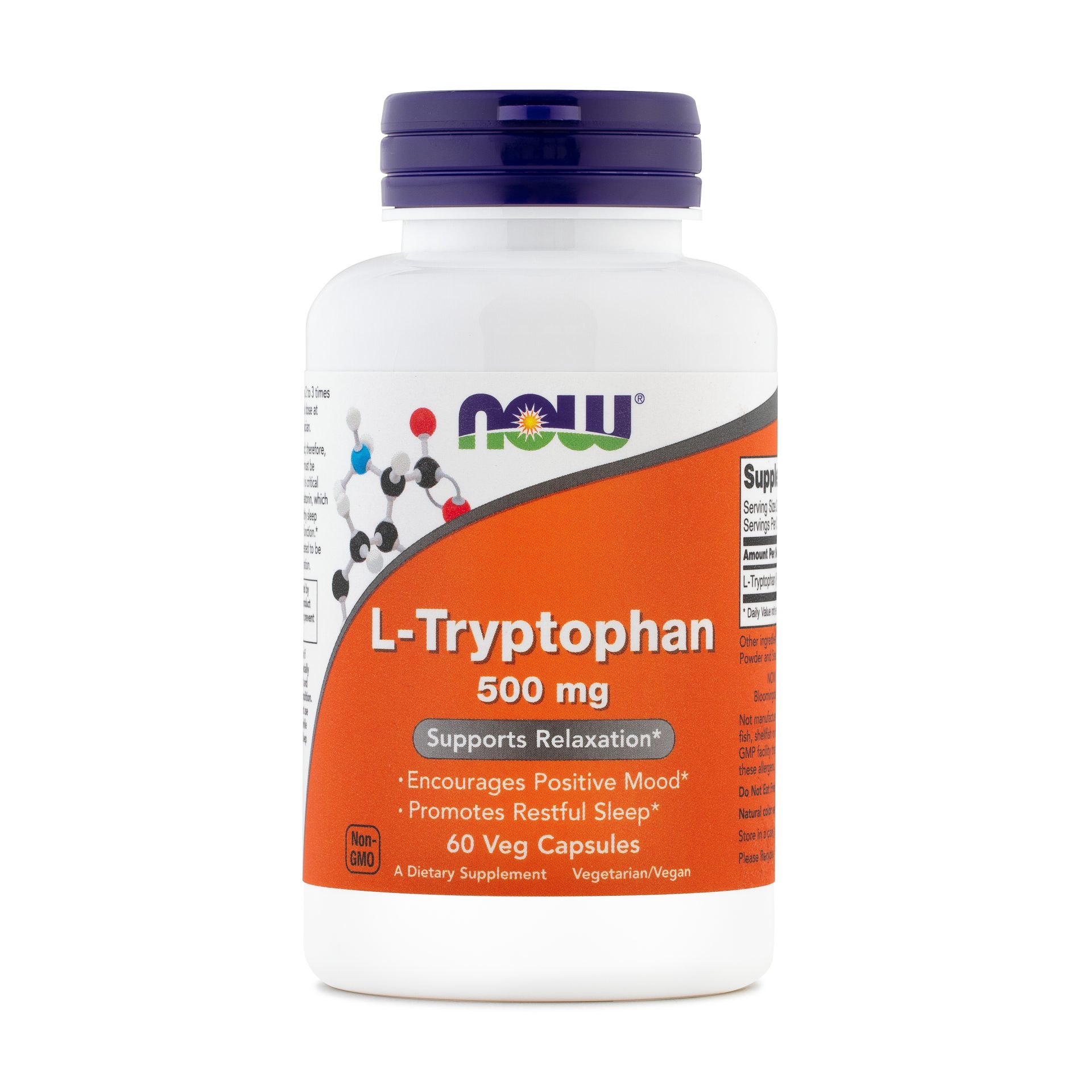 NOW L-Triptofan 500 mg, 60 kapsul