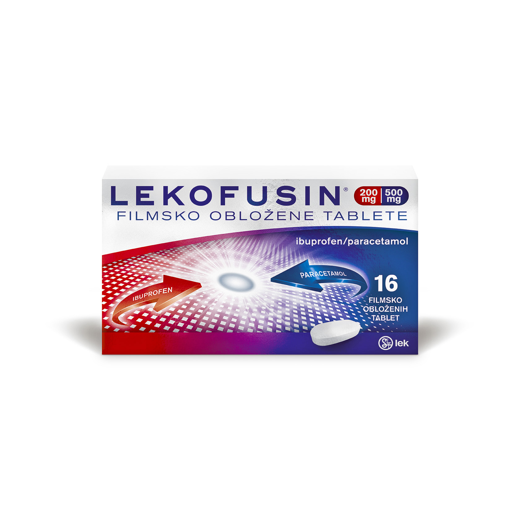 Lekofusin 200 mg/500 mg filmsko obložene tablete, 16 tablet