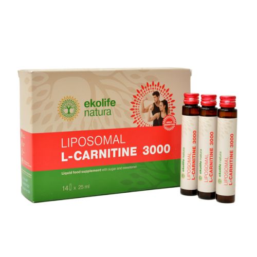 Ekolife natura Liposomski L-karnitin 3000, 14 stekleničk po 25 ml