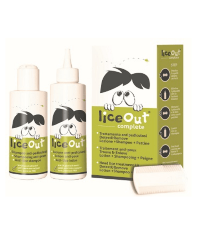 LiceOut komplet proti ušem: LiceOut losjon (125 ml) + šampon (125 ml) + glavnik