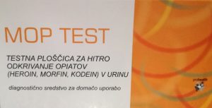 Abugnost MOP TEST testna ploščica za hitro odkrivanje opiatov v urinu 