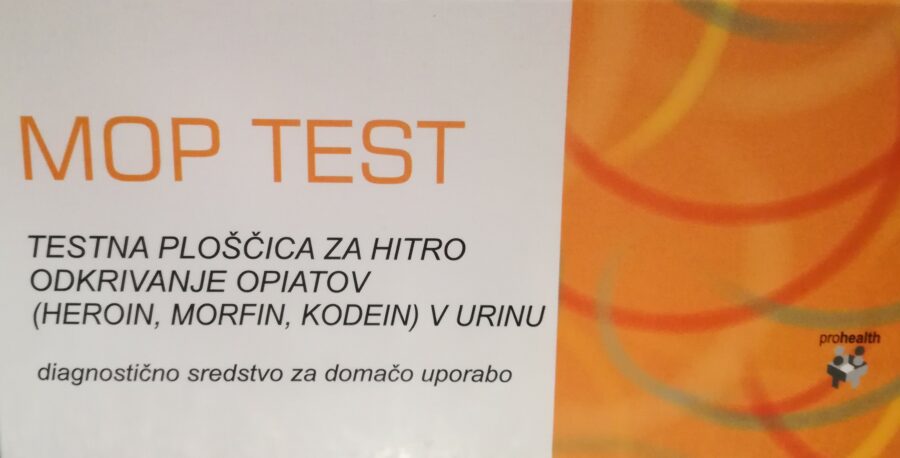 Abugnost MOP TEST testna ploščica za hitro odkrivanje opiatov v urinu