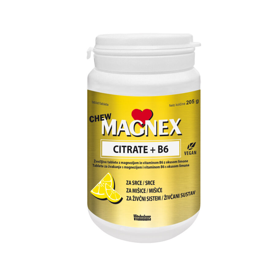 Vitabalans Magnex citrat 375 mg + B6 Chew, 100 žvečljivih tablet