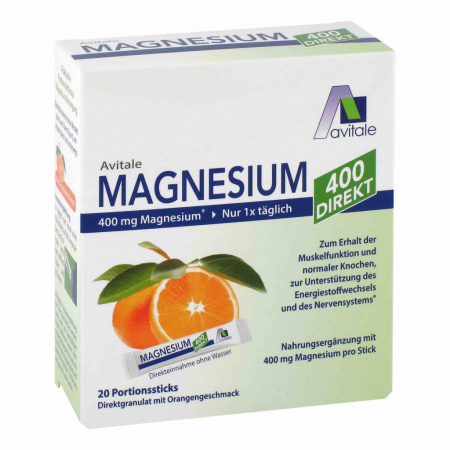 Avitale Magnezij 400 DIREKT z okusom pomaranče, 50 vrečic