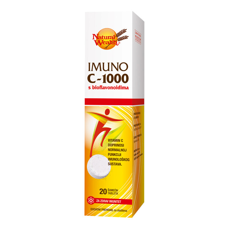 Natural Wealth Imuno C-1000 z bioflavonoidi, 20 šumečih tablet
