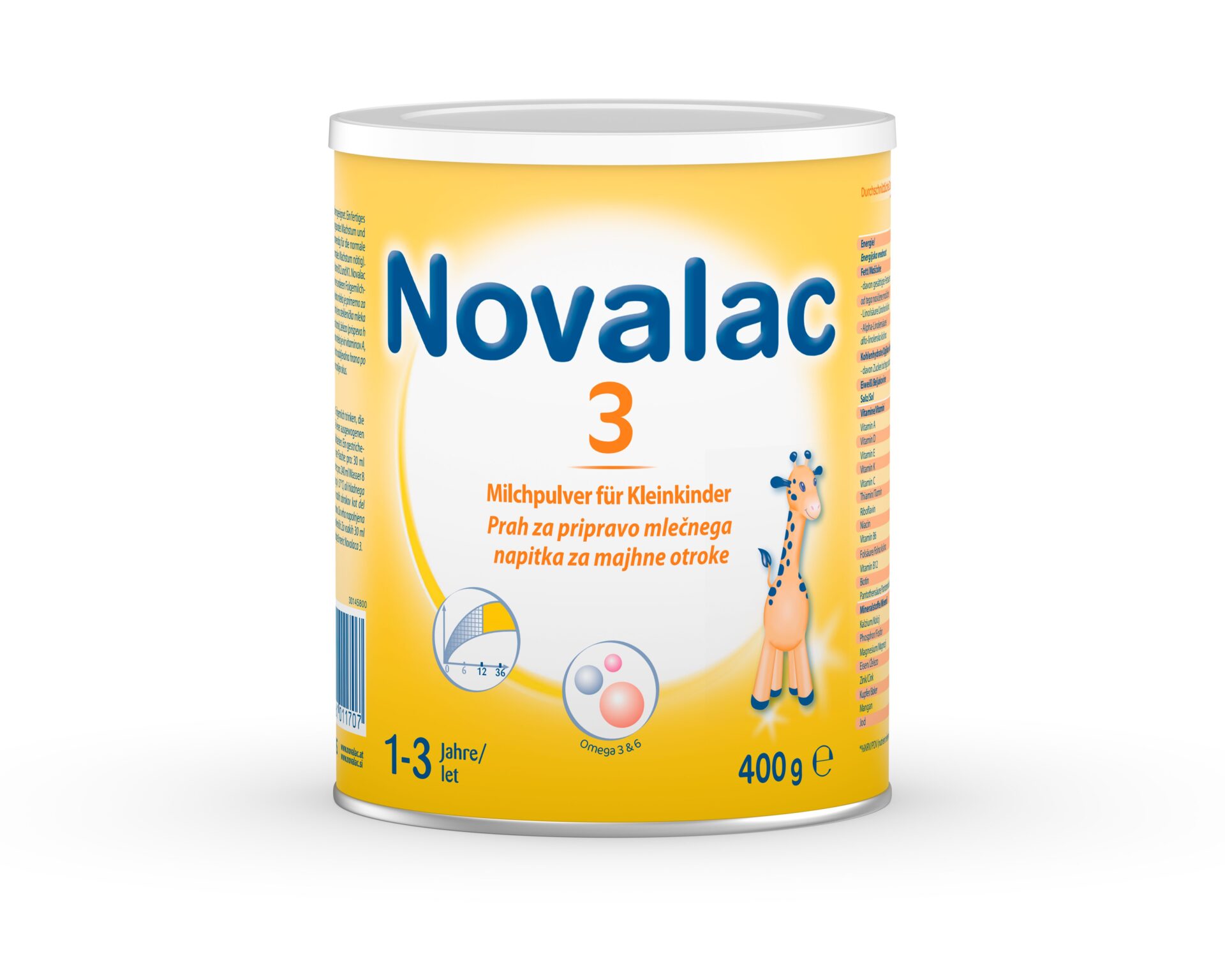 Novalac 3 prah za pripravo mlečnega napitka za majhne otroke (1-3 let), 400 g