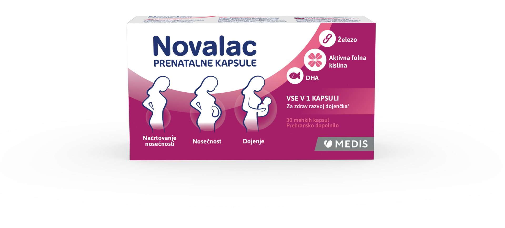 Novalac prenatalne kapsule, 30 mehkih kapsul