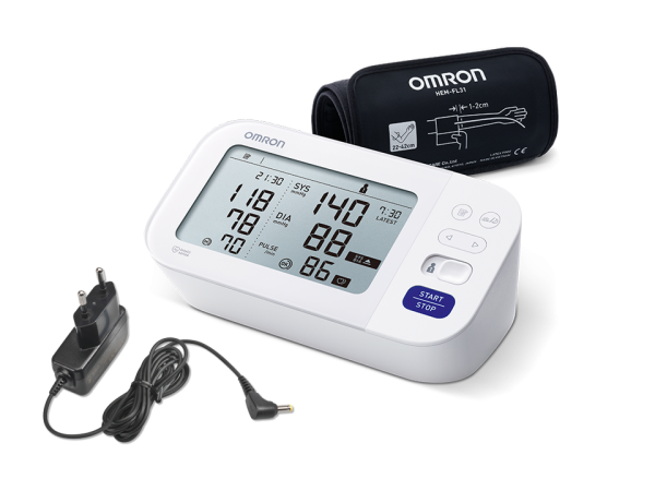 Omron M6 Comfort nadlaktni merilnik krvnega tlaka z adapterjem (model 2020)