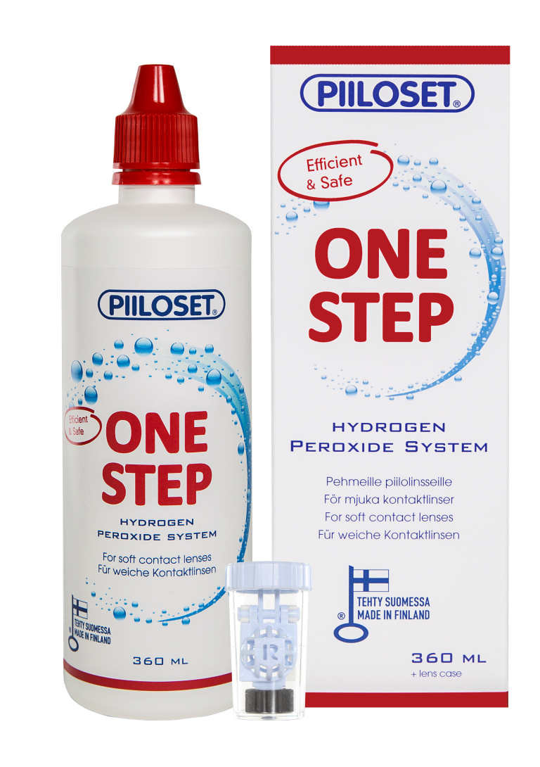 Piiloset OneStep sistem z vodikovim peroksidom za čiščenje kontaktnih leč, 360 ml
