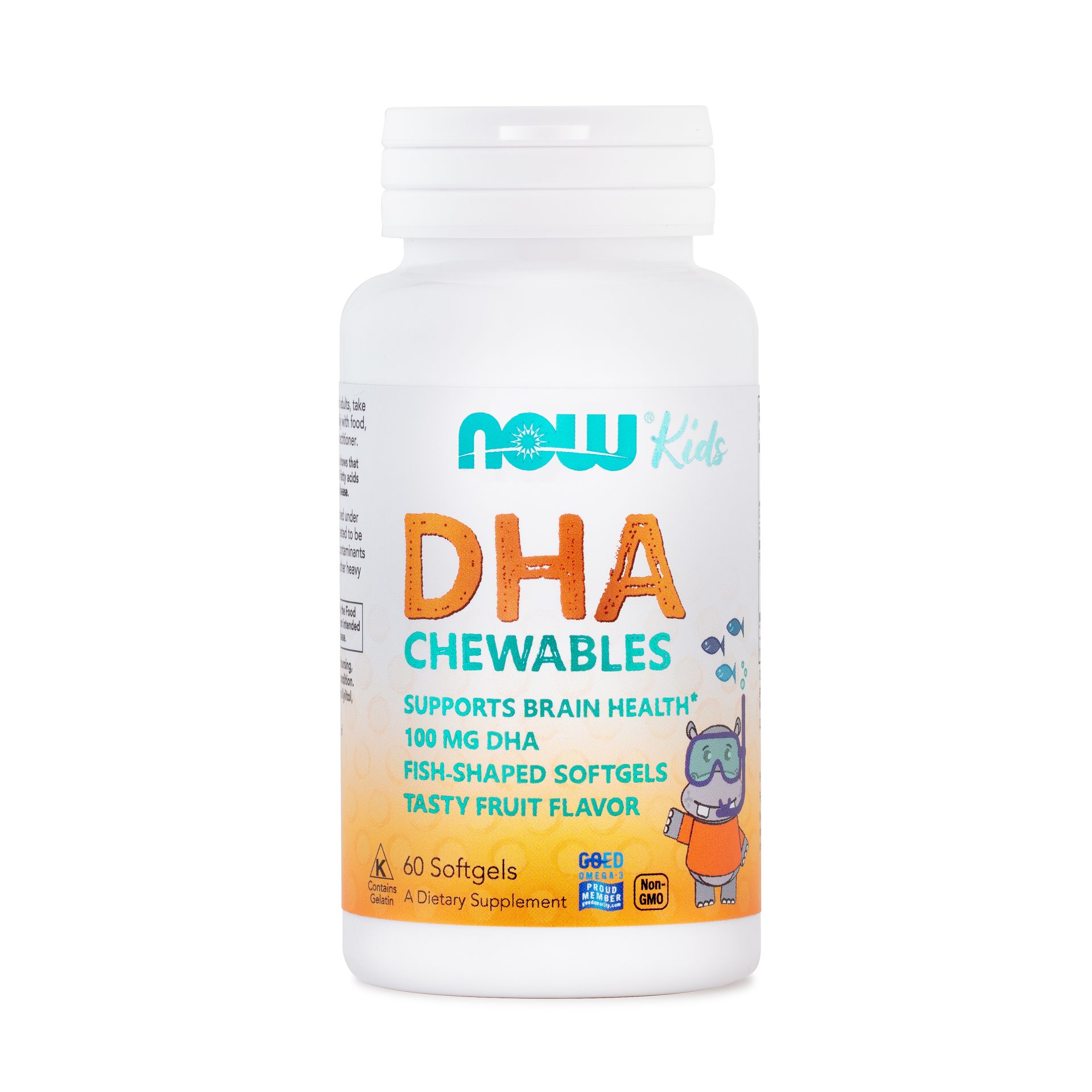 NOW Otroška omega-3 DHK 100 mg, 60 mehkih žvečljivih kapsul