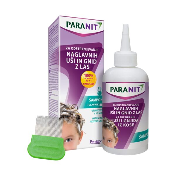 Paranit šampon za odstranjevanje naglavnih uši in gnid, 200 ml + glavnik