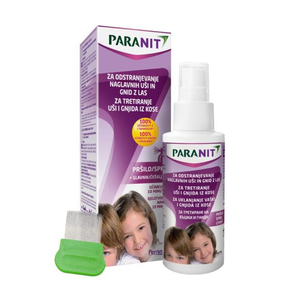 Paranit losjon za odstranjevanje naglavnih uši in gnid v pršilu, 100 ml + glavnik