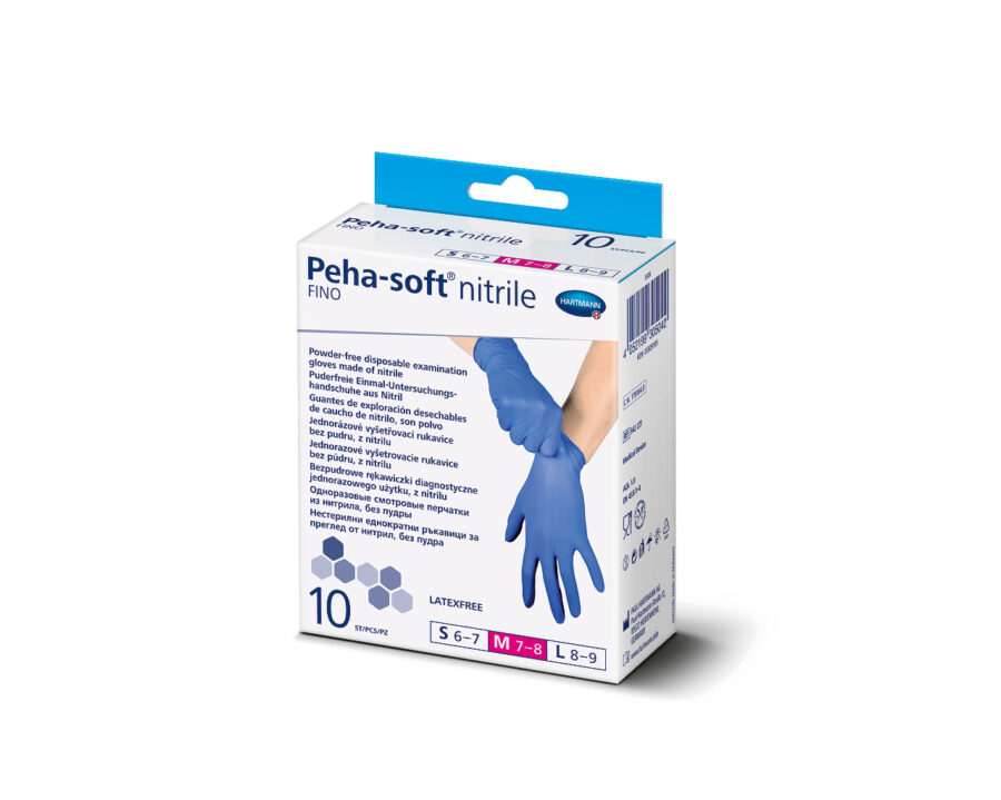 Peha-Soft Nitrile Fino modre nesterilne rokavice brez pudra (velikost M), 10 rokavic