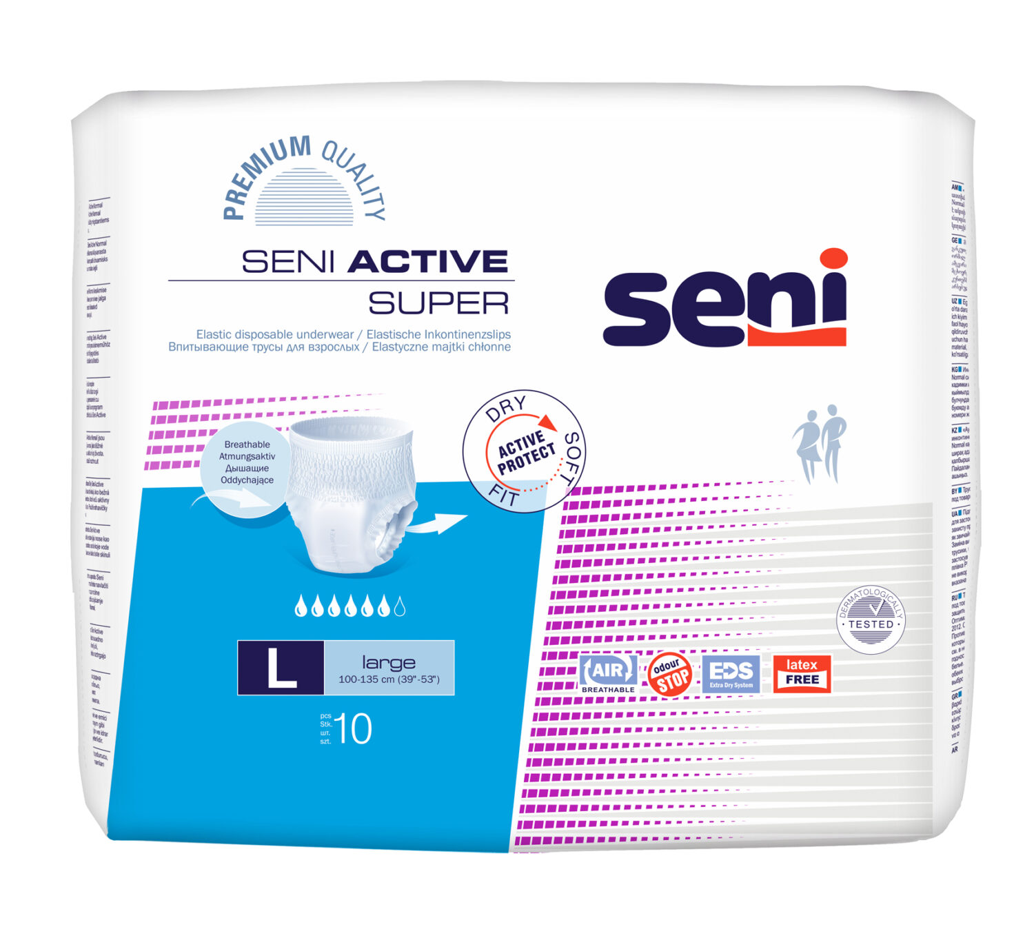 Seni Active Super mobilne hlačke za inkontinenco – Extra Large, 10 mobilnih hlačk