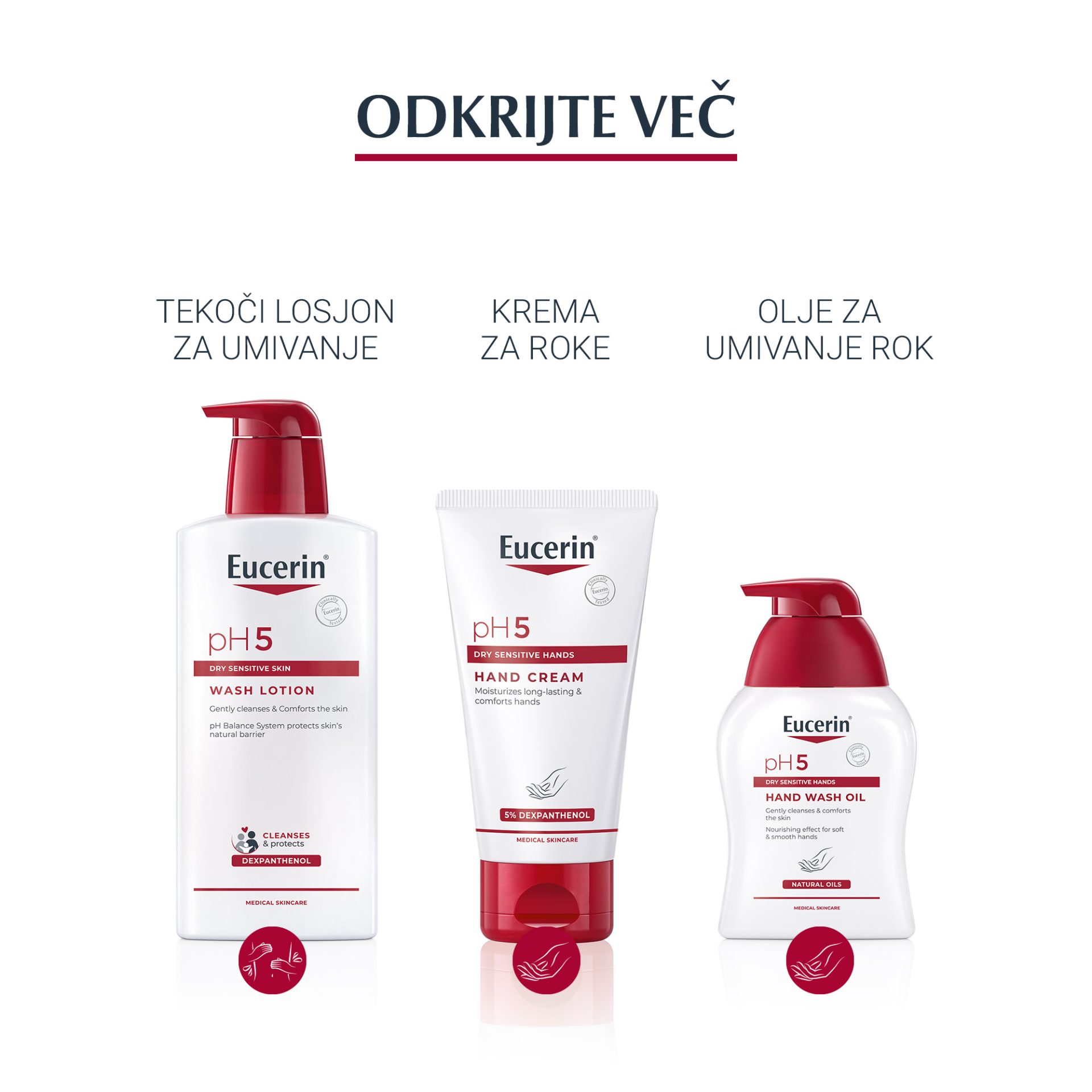Eucerin pH5 krema za občutljivo kožo, 75 ml