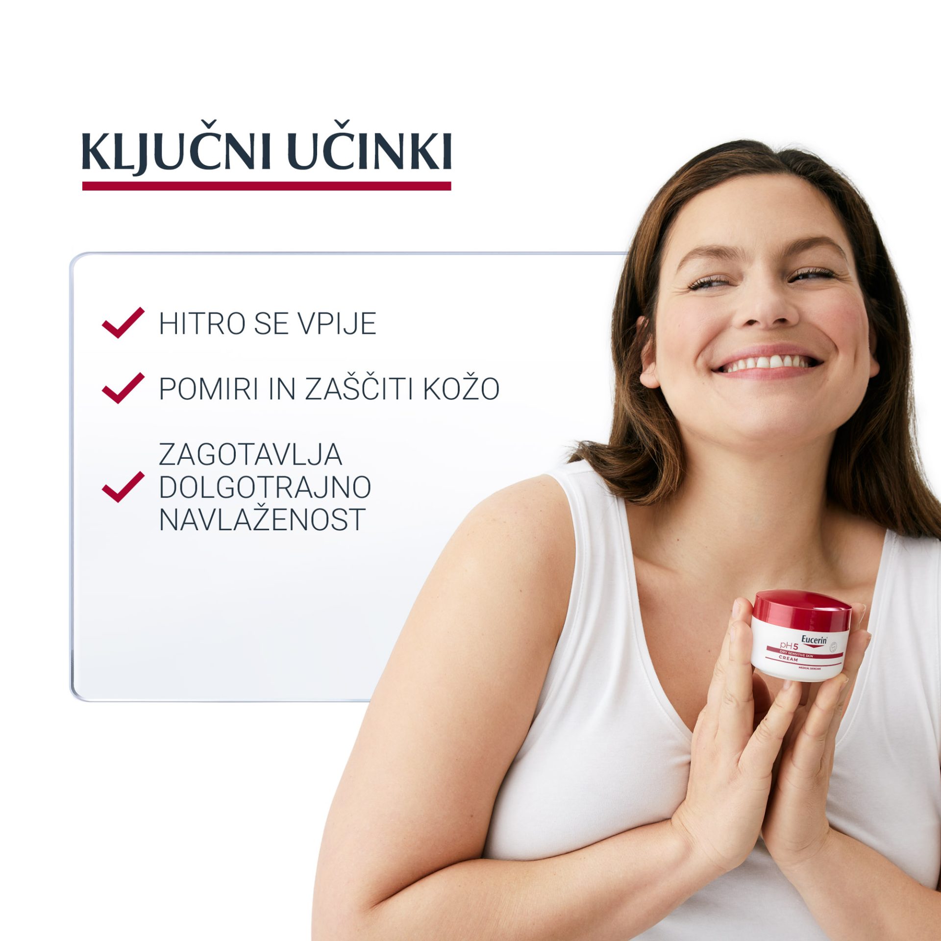 Eucerin pH5 krema za občutljivo kožo, 75 ml