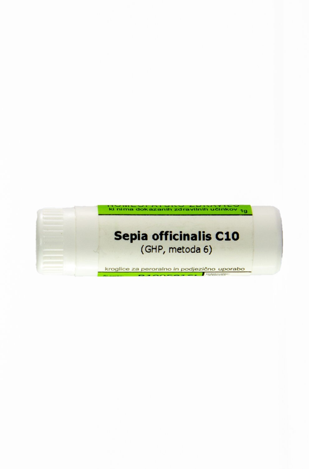 Sepia officinalis C15 homeopatske kroglice, 10 g