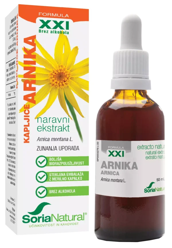 Soria Natural Arnika brezalkoholne kapljice XXI, 50 ml