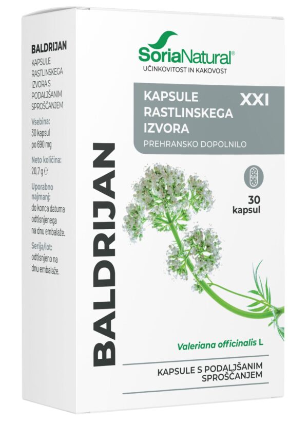 Soria Natural Baldrijan XXI kapsule s podaljšanim sproščanjem, 30 kapsul