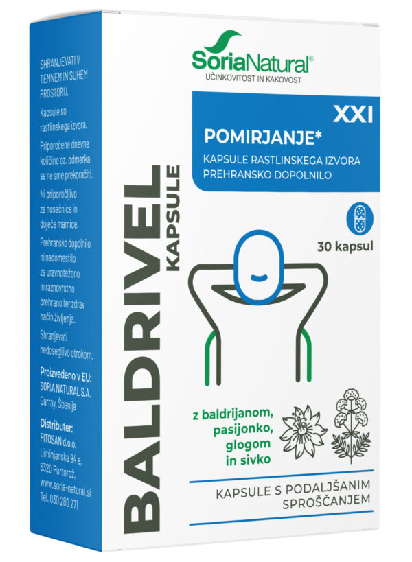 Soria Natural Baldrivel XXI kapsule s podaljšanim sproščanjem, 30 kapsul