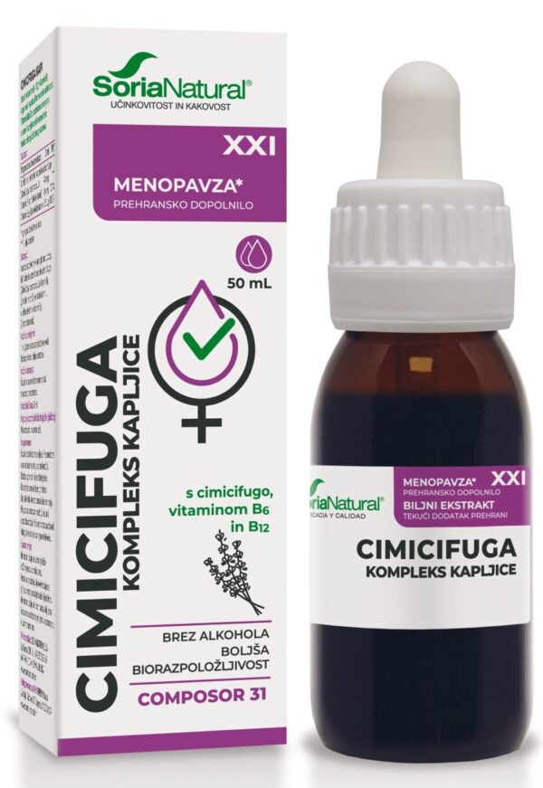 Soria Natural Cimicifuga kompleks XXI brezalkoholne kapljice, 50 ml