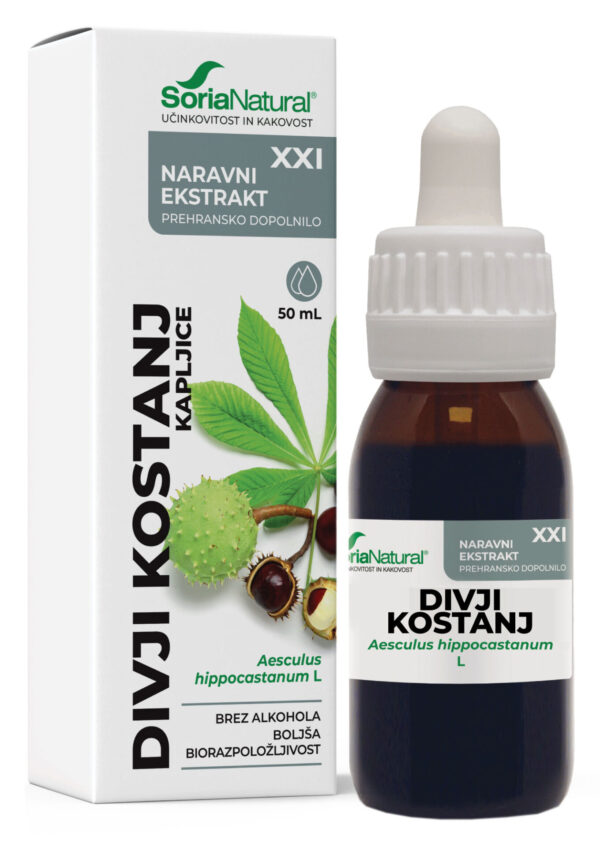 Soria Natural Divji kostanj brezalkoholne kapljice XXI, 50 ml
