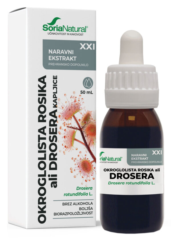 Soria Natural Okroglolista rosika (Drosera) brezalkoholne kapljice XXI, 50 ml