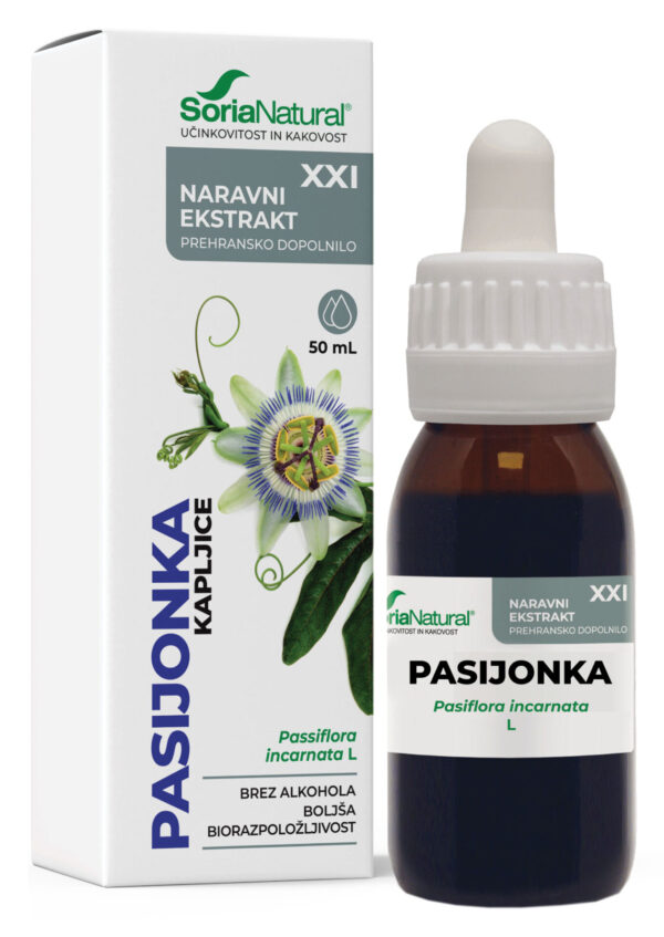 Soria Natural Pasijonka brezalkoholne kapljice XXI, 50 ml